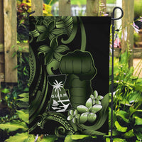 Green Hafa Adai Guam Garden Flag Chamorro Latte Stone Hand With Plumeria
