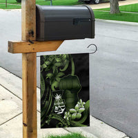 Green Hafa Adai Guam Garden Flag Chamorro Latte Stone Hand With Plumeria