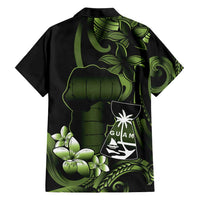 Green Hafa Adai Guam Hawaiian Shirt Chamorro Latte Stone Hand With Plumeria LT14 - Polynesian Pride