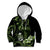Green Hafa Adai Guam Kid Hoodie Chamorro Latte Stone Hand With Plumeria