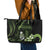 Green Hafa Adai Guam Leather Tote Bag Chamorro Latte Stone Hand With Plumeria