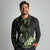 Green Hafa Adai Guam Long Sleeve Polo Shirt Chamorro Latte Stone Hand With Plumeria