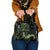 Green Hafa Adai Guam Shoulder Handbag Chamorro Latte Stone Hand With Plumeria
