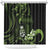 Green Hafa Adai Guam Shower Curtain Chamorro Latte Stone Hand With Plumeria