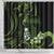 Green Hafa Adai Guam Shower Curtain Chamorro Latte Stone Hand With Plumeria