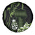 Green Hafa Adai Guam Spare Tire Cover Chamorro Latte Stone Hand With Plumeria