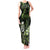 Green Hafa Adai Guam Tank Maxi Dress Chamorro Latte Stone Hand With Plumeria
