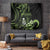 Green Hafa Adai Guam Tapestry Chamorro Latte Stone Hand With Plumeria