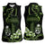 Green Hafa Adai Guam Women Sleeveless Polo Shirt Chamorro Latte Stone Hand With Plumeria