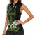 Green Hafa Adai Guam Women Sleeveless Polo Shirt Chamorro Latte Stone Hand With Plumeria