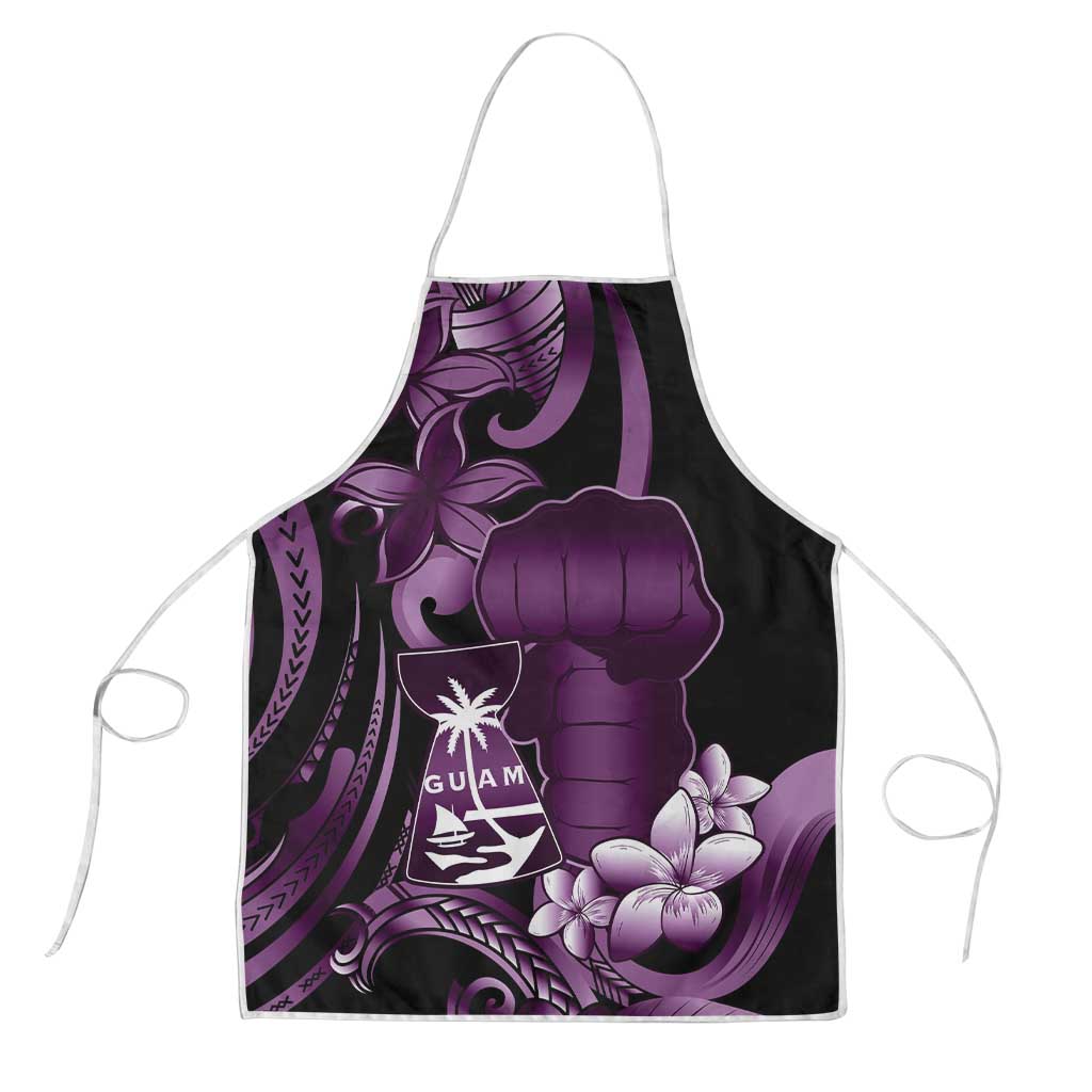 Purple Hafa Adai Guam Apron Chamorro Latte Stone Hand With Plumeria - Polynesian Pride