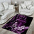 Purple Hafa Adai Guam Area Rug Chamorro Latte Stone Hand With Plumeria