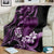 Purple Hafa Adai Guam Blanket Chamorro Latte Stone Hand With Plumeria