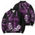 Purple Hafa Adai Guam Bomber Puffer Jacket Chamorro Latte Stone Hand With Plumeria - Polynesian Pride