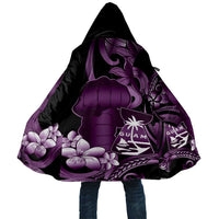 Purple Hafa Adai Guam Cloak Chamorro Latte Stone Hand With Plumeria - Polynesian Pride