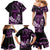 Purple Hafa Adai Guam Family Matching Mermaid Dress and Hawaiian Shirt Chamorro Latte Stone Hand With Plumeria