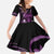 Purple Hafa Adai Guam Family Matching Off The Shoulder Long Sleeve Dress and Hawaiian Shirt Chamorro Latte Stone Hand With Plumeria