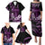 Purple Hafa Adai Guam Family Matching Puletasi and Hawaiian Shirt Chamorro Latte Stone Hand With Plumeria