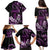 Purple Hafa Adai Guam Family Matching Puletasi and Hawaiian Shirt Chamorro Latte Stone Hand With Plumeria