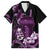Purple Hafa Adai Guam Family Matching Puletasi and Hawaiian Shirt Chamorro Latte Stone Hand With Plumeria
