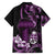 Purple Hafa Adai Guam Family Matching Puletasi and Hawaiian Shirt Chamorro Latte Stone Hand With Plumeria