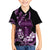 Purple Hafa Adai Guam Family Matching Puletasi and Hawaiian Shirt Chamorro Latte Stone Hand With Plumeria