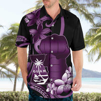 Purple Hafa Adai Guam Hawaiian Shirt Chamorro Latte Stone Hand With Plumeria LT14 - Polynesian Pride