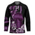 Purple Hafa Adai Guam Hockey Jersey Chamorro Latte Stone Hand With Plumeria - Polynesian Pride