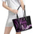 Purple Hafa Adai Guam Leather Tote Bag Chamorro Latte Stone Hand With Plumeria