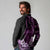 Purple Hafa Adai Guam Long Sleeve Polo Shirt Chamorro Latte Stone Hand With Plumeria