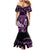 Purple Hafa Adai Guam Mermaid Dress Chamorro Latte Stone Hand With Plumeria