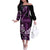 Purple Hafa Adai Guam Off The Shoulder Long Sleeve Dress Chamorro Latte Stone Hand With Plumeria