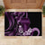 Purple Hafa Adai Guam Rubber Doormat Chamorro Latte Stone Hand With Plumeria