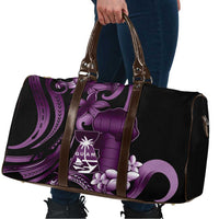 Purple Hafa Adai Guam Travel Bag Chamorro Latte Stone Hand With Plumeria - Polynesian Pride