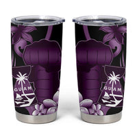 Purple Hafa Adai Guam Tumbler Cup Chamorro Latte Stone Hand With Plumeria