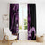 Purple Hafa Adai Guam Window Curtain Chamorro Latte Stone Hand With Plumeria