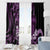 Purple Hafa Adai Guam Window Curtain Chamorro Latte Stone Hand With Plumeria