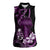 Purple Hafa Adai Guam Women Sleeveless Polo Shirt Chamorro Latte Stone Hand With Plumeria