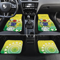 Cook Islands Independence Day Car Mats Kuki Airani Tiare Maori Polynesian Pattern - Green