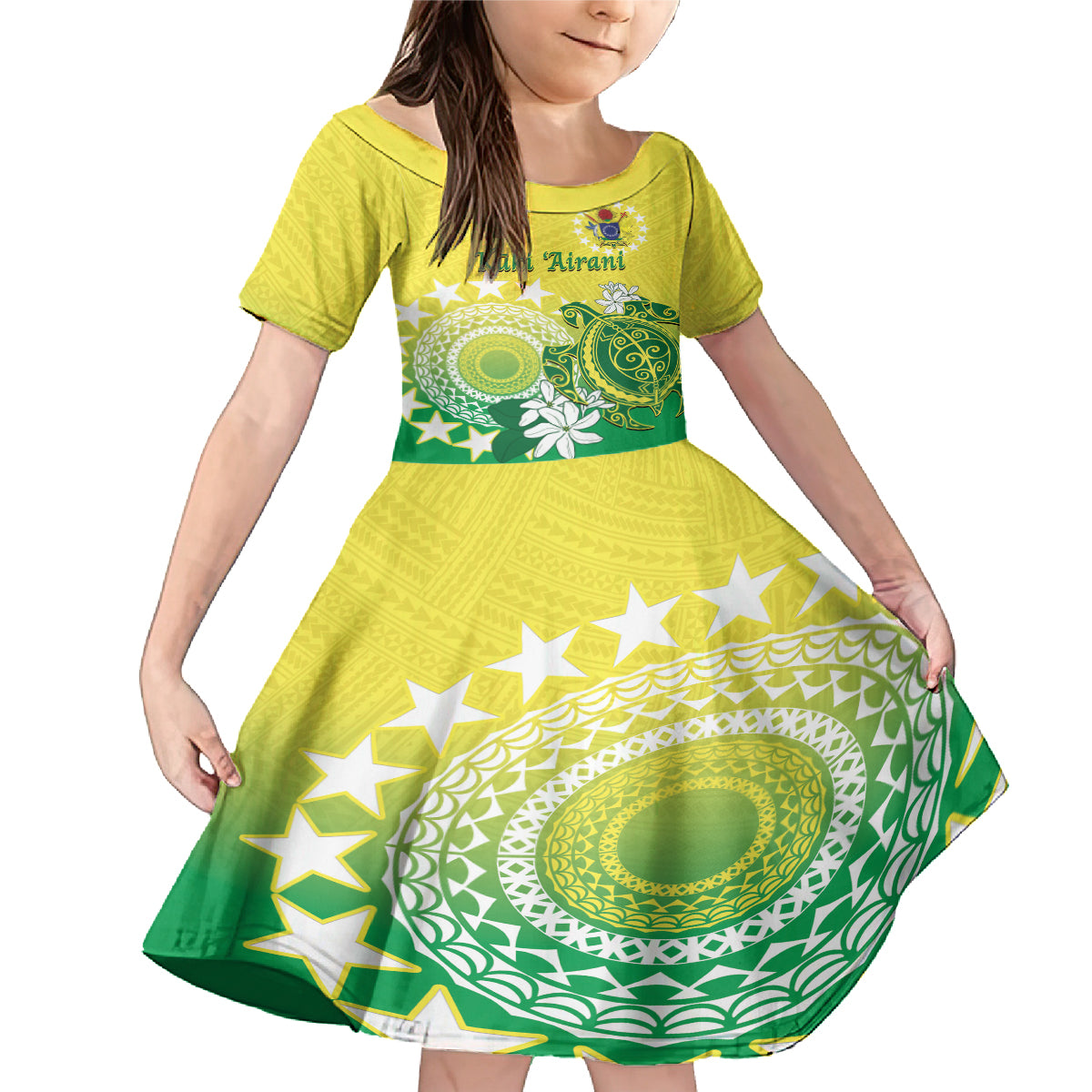 Cook Islands Independence Day Family Matching Mermaid Dress and Hawaiian Shirt Kuki Airani Tiare Maori Polynesian Pattern - Green