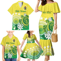Cook Islands Independence Day Family Matching Mermaid Dress and Hawaiian Shirt Kuki Airani Tiare Maori Polynesian Pattern - Green