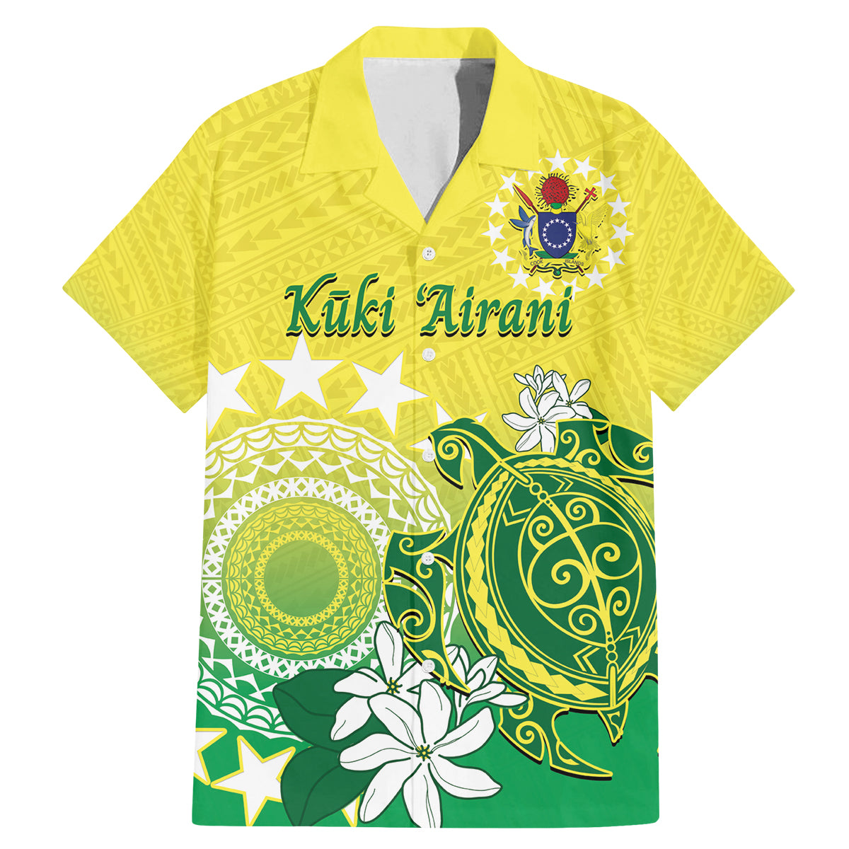 Cook Islands Independence Day Family Matching Mermaid Dress and Hawaiian Shirt Kuki Airani Tiare Maori Polynesian Pattern - Green