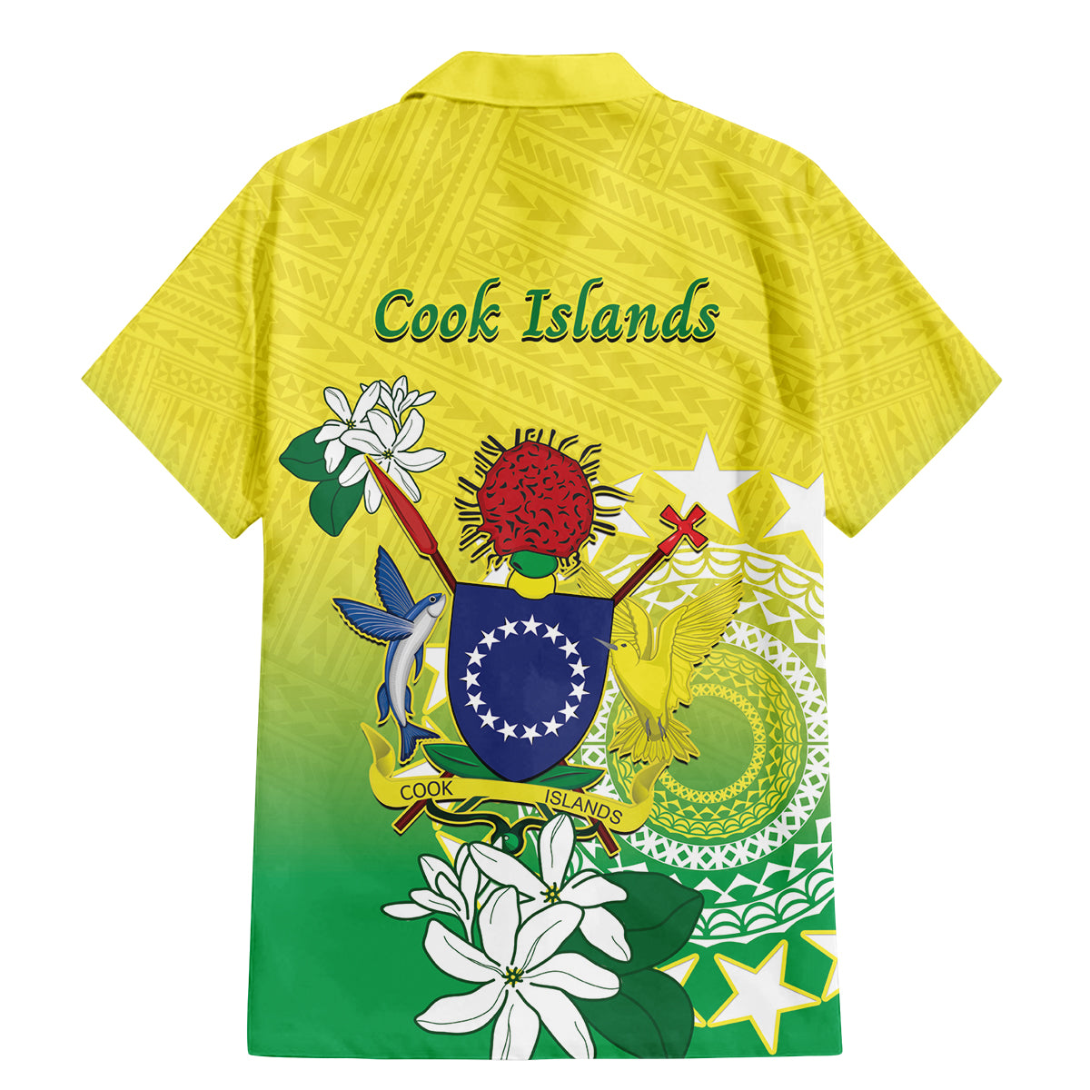 Cook Islands Independence Day Family Matching Mermaid Dress and Hawaiian Shirt Kuki Airani Tiare Maori Polynesian Pattern - Green