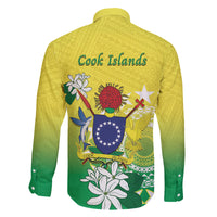 Cook Islands Independence Day Family Matching Off Shoulder Short Dress and Hawaiian Shirt Kuki Airani Tiare Maori Polynesian Pattern - Green LT14 - Polynesian Pride
