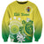 Cook Islands Independence Day Sweatshirt Kuki Airani Tiare Maori Polynesian Pattern - Green