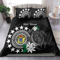 Cook Islands Independence Day Bedding Set Kuki Airani Tiare Maori Polynesian Pattern - Black LT14 - Polynesian Pride