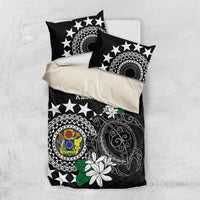 Cook Islands Independence Day Bedding Set Kuki Airani Tiare Maori Polynesian Pattern - Black LT14 US Twin 172cm x 218cm Black - Polynesian Pride