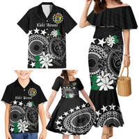 Cook Islands Independence Day Family Matching Mermaid Dress and Hawaiian Shirt Kuki Airani Tiare Maori Polynesian Pattern - Black