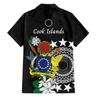 Cook Islands Independence Day Family Matching Off Shoulder Short Dress and Hawaiian Shirt Kuki Airani Tiare Maori Polynesian Pattern - Black LT14 - Polynesian Pride