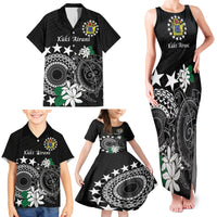 Cook Islands Independence Day Family Matching Tank Maxi Dress and Hawaiian Shirt Kuki Airani Tiare Maori Polynesian Pattern - Black